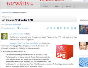 Vorwärts: "Ich bin ein Pirat in der SPD"